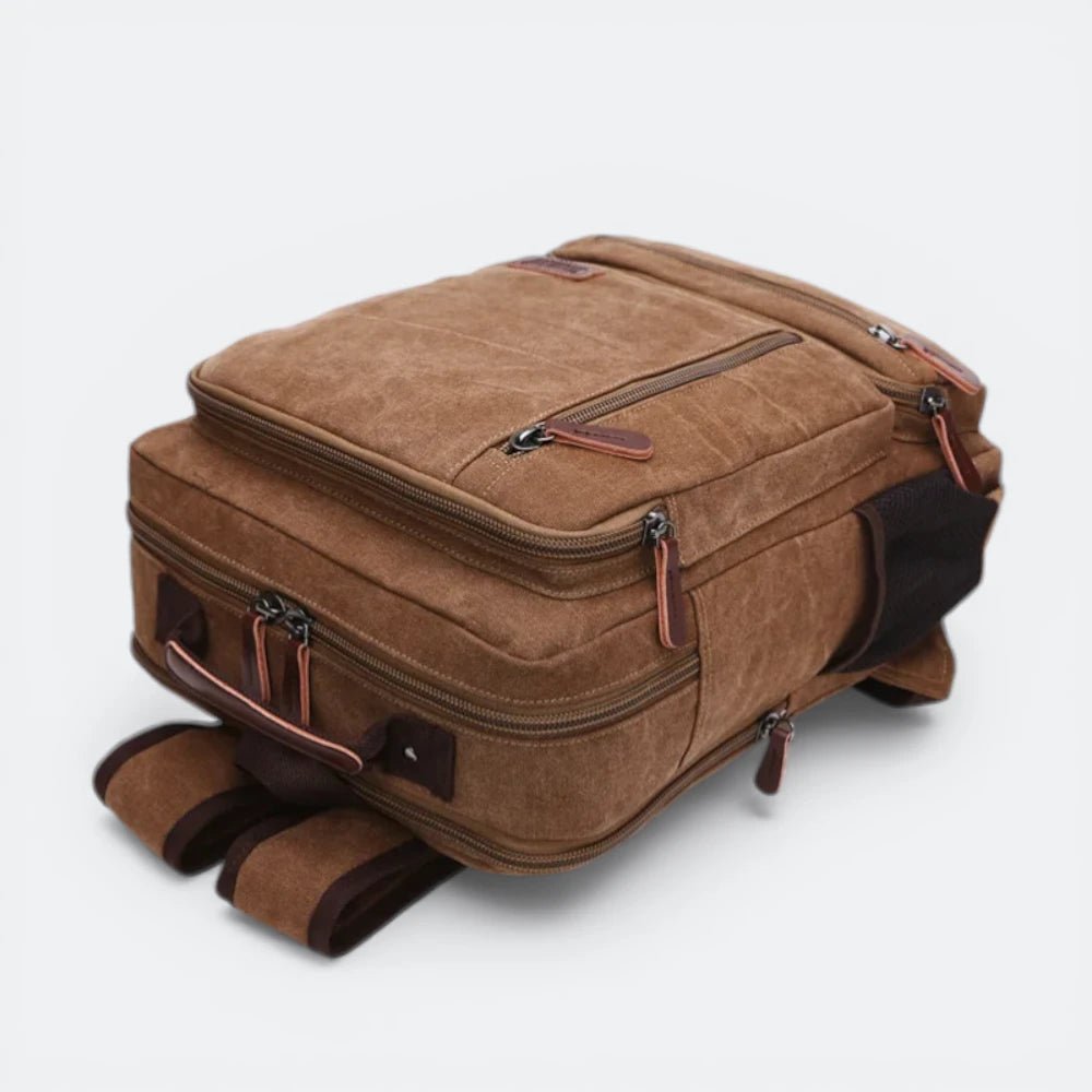 Sac à Dos Vintage en Toile pour Homme Bordeaux Foncé - | AïtaVia