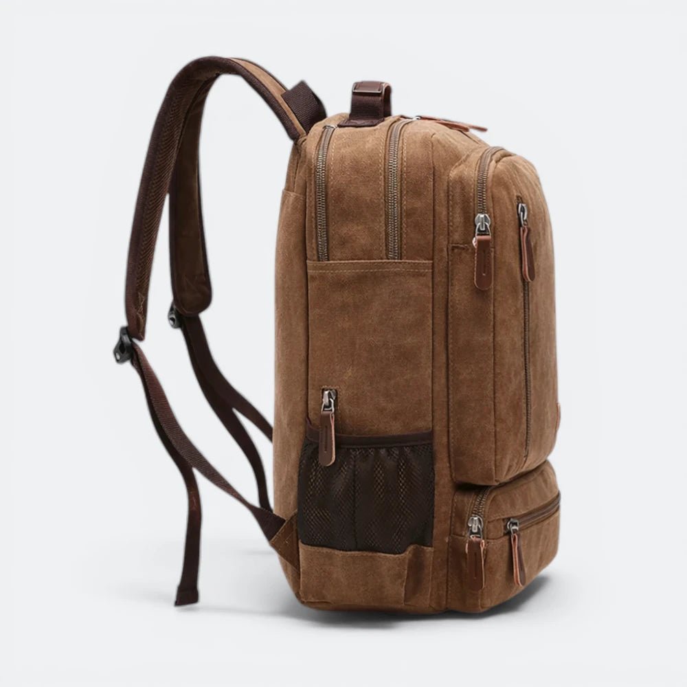Sac à Dos Vintage en Toile pour Homme Bordeaux Foncé - | AïtaVia