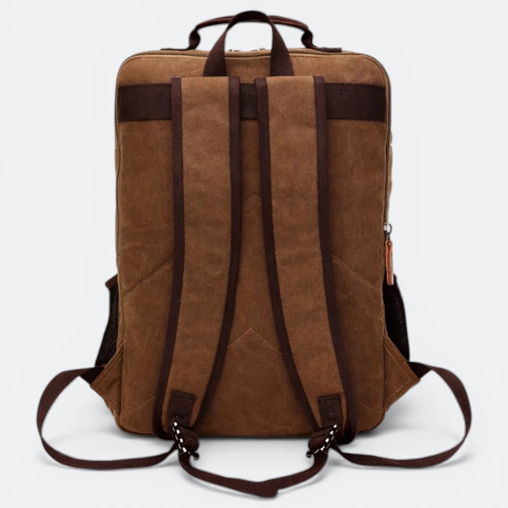 Sac à Dos Vintage en Toile pour Homme Bordeaux Foncé - | AïtaVia