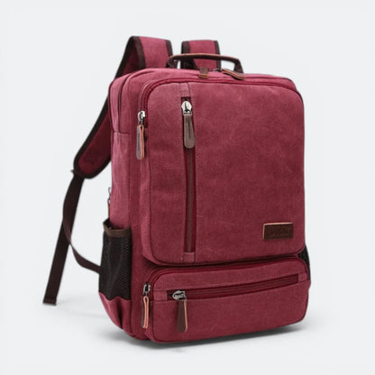 Sac à Dos Vintage en Toile pour Homme Bordeaux Foncé - | AïtaVia
