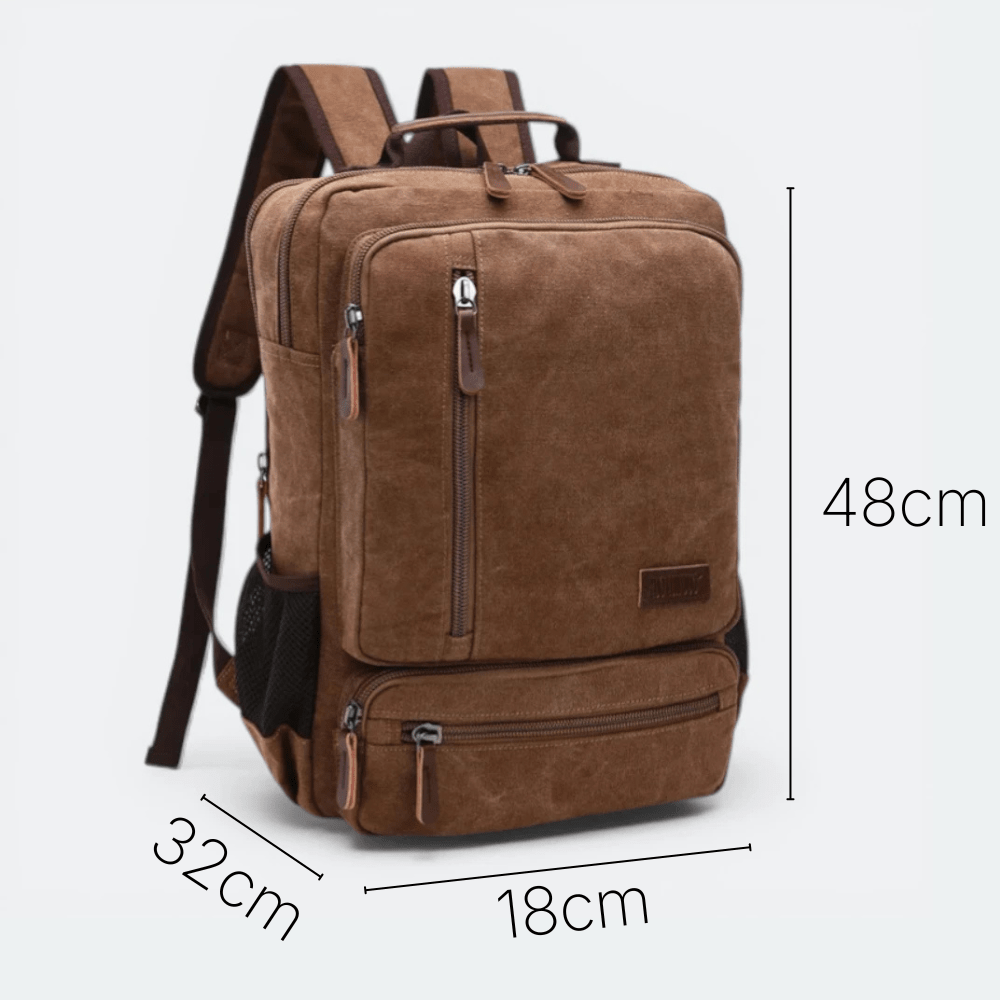 Sac à Dos Vintage en Toile pour Homme Bordeaux Foncé - | AïtaVia