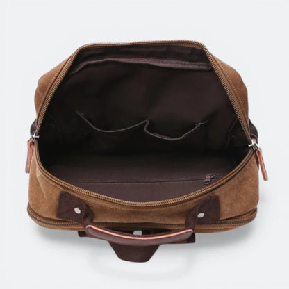 Sac à Dos Vintage en Toile pour Homme Bordeaux Foncé - | AïtaVia