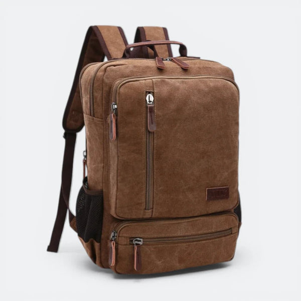 Sac à Dos Vintage en Toile pour Homme Brun Cannelle - | AïtaVia