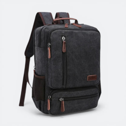 Sac à Dos Vintage en Toile pour Homme Gris Graphite - | AïtaVia