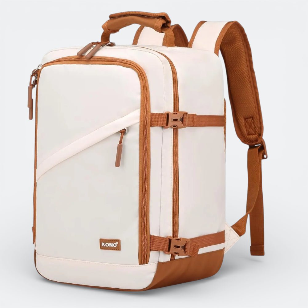 Sac à Dos Voyage Avion Cabine Beige Ivoire - | AïtaVia