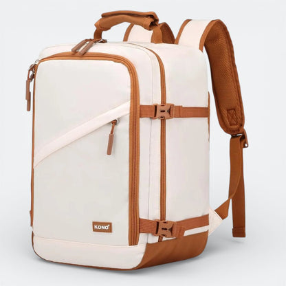 Sac à Dos Voyage Avion Cabine Beige Ivoire - | AïtaVia