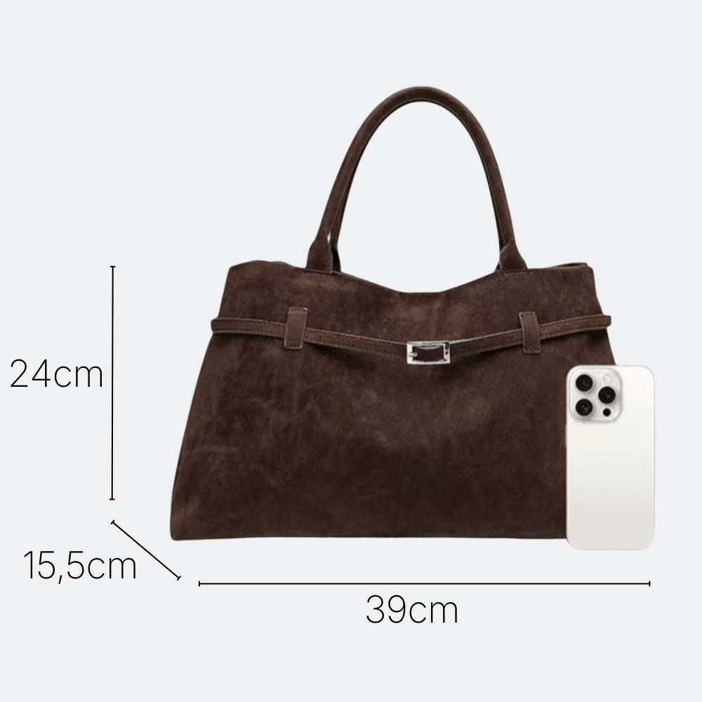 Sac à Main Fermeture Pression Brun Ébène - | AïtaVia