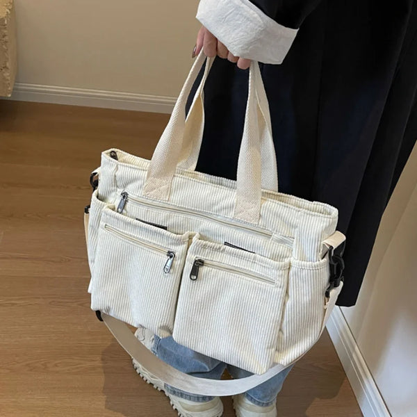 Sac à Bandoulière Femme en Velours Côtelé Élégant