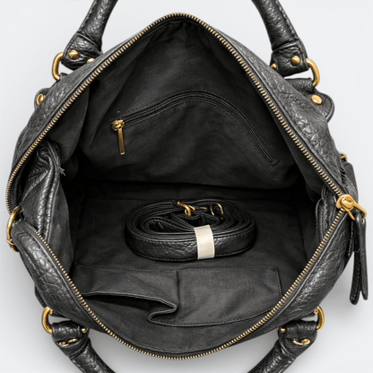 Sac Bandoulière Cuir Souple Vintage Noir - | AïtaVia