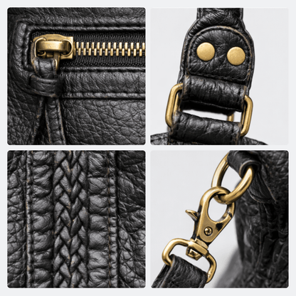 Sac Bandoulière Cuir Souple Vintage Noir - | AïtaVia