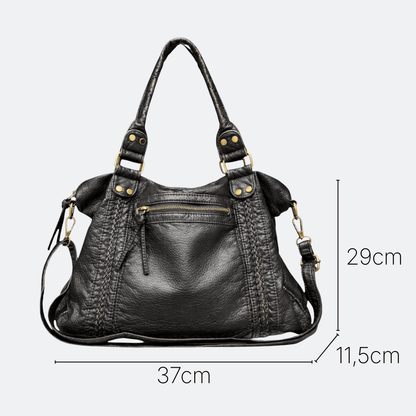 Sac Bandoulière Cuir Souple Vintage Noir - | AïtaVia