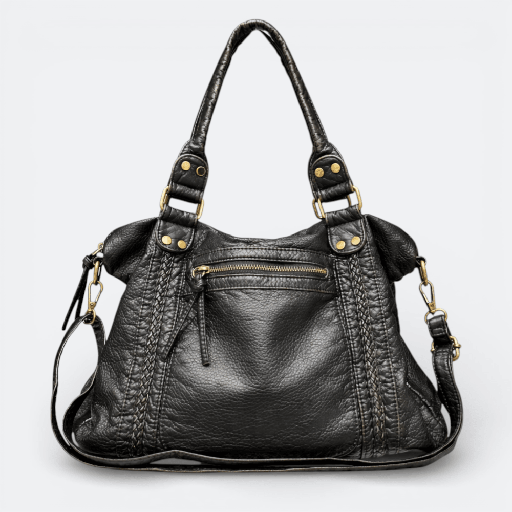 Sac Bandoulière Cuir Souple Vintage Noir - | AïtaVia