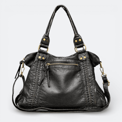 Sac Bandoulière Cuir Souple Vintage Noir - | AïtaVia