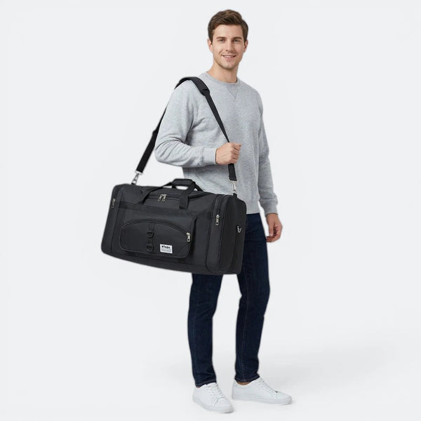 Sac Bandoulière Grand Format Homme Noir & Bleu - | AïtaVia