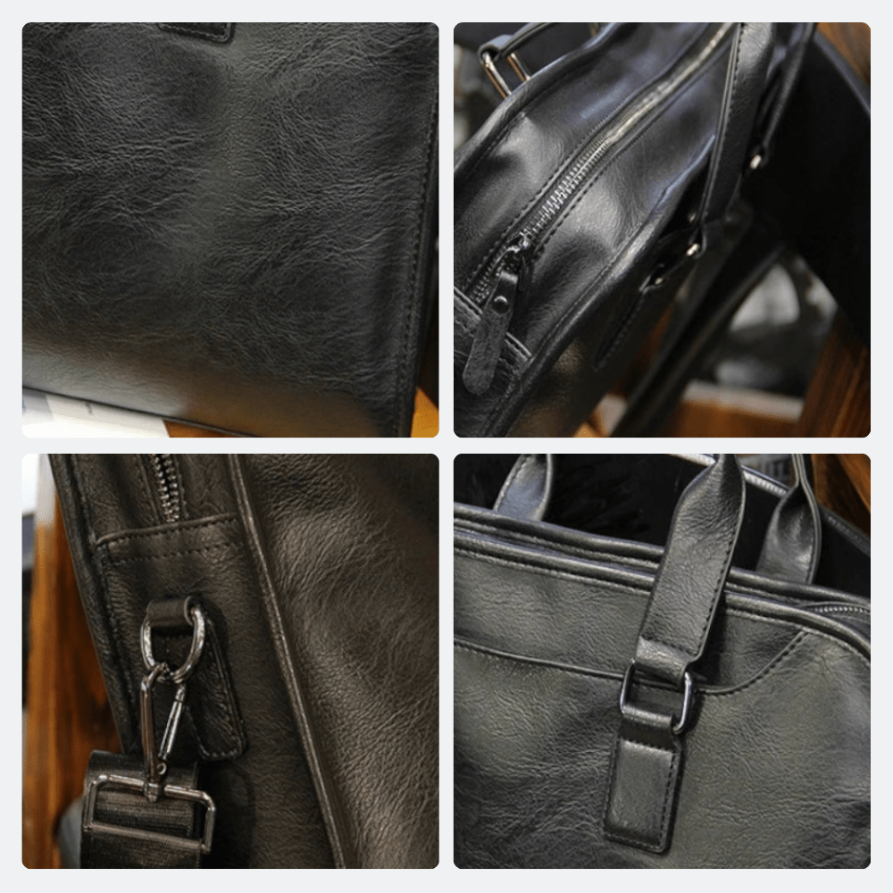 Sac Bandoulière Porte Document Homme Noir Charbon - | AïtaVia