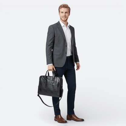 Sac Bandoulière Porte Document Homme Noir Charbon - | AïtaVia