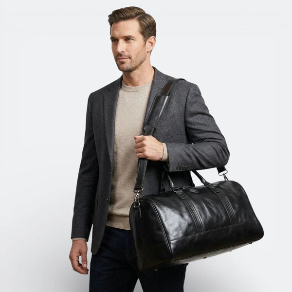 Sac Cuir Homme Voyage Cuir de Vachette Noir - | AïtaVia
