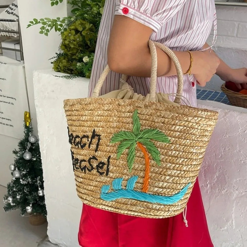 Sac de Plage Brodé pour Femmes - Style Estival