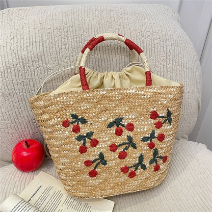 Sac de Plage Brodé pour Femmes - Style Estival