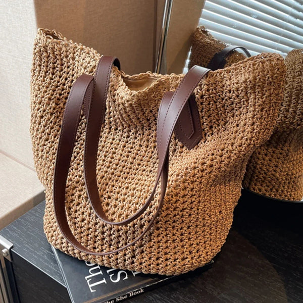 Sac de Plage Femme en Paille Léger et Tendance