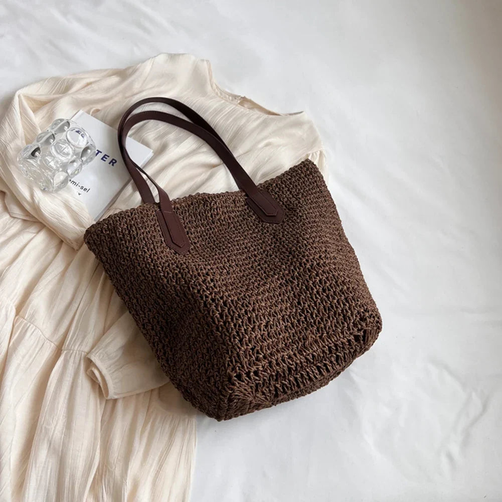Sac de Plage Femme en Paille Léger et Tendance