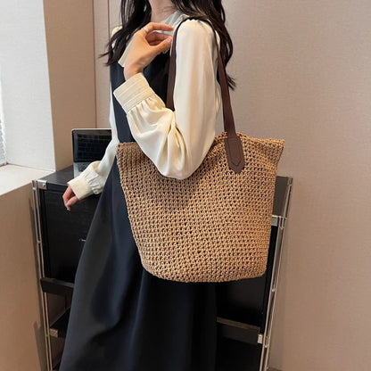 Sac de Plage Femme en Paille Léger et Tendance