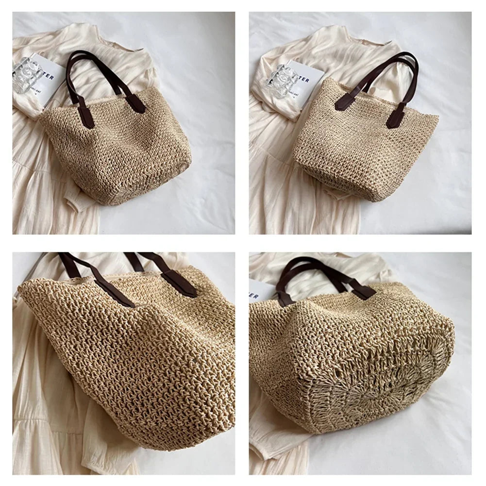 Sac de Plage Femme en Paille Léger et Tendance