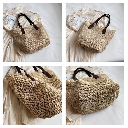 Sac de Plage Femme en Paille Léger et Tendance