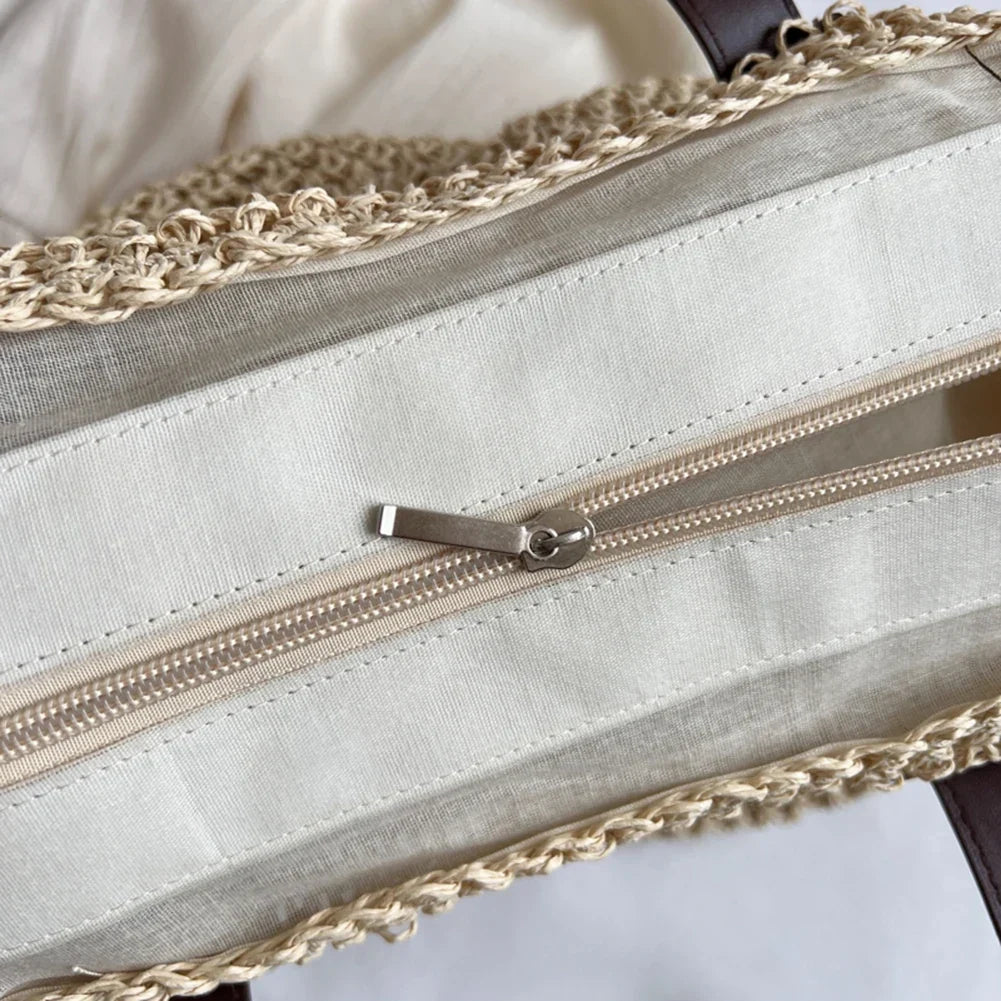 Sac de Plage Femme en Paille Léger et Tendance