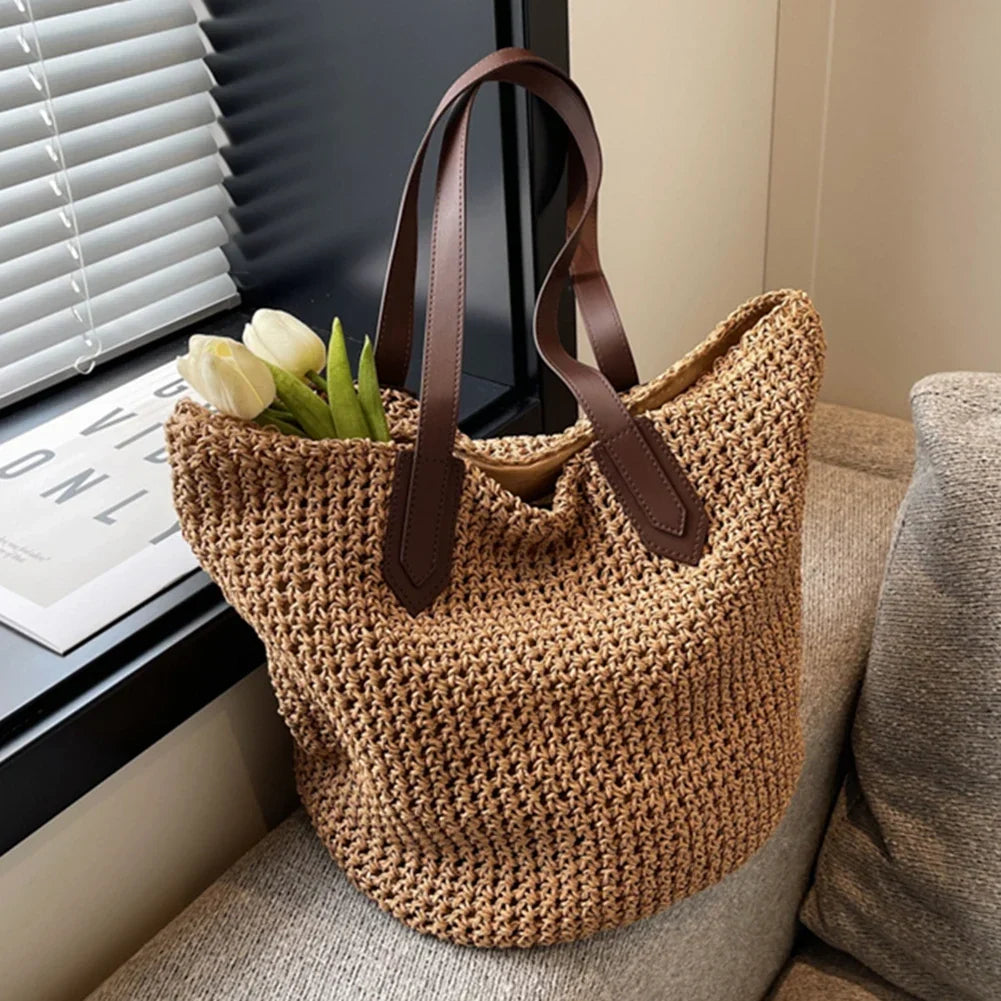Sac de Plage Femme en Paille Léger et Tendance