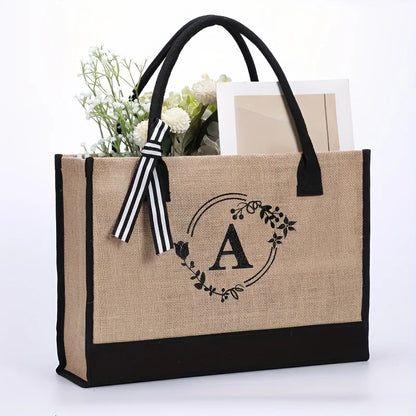 Sac de Plage Personnalisé en Toile de Jute pour Femmes
