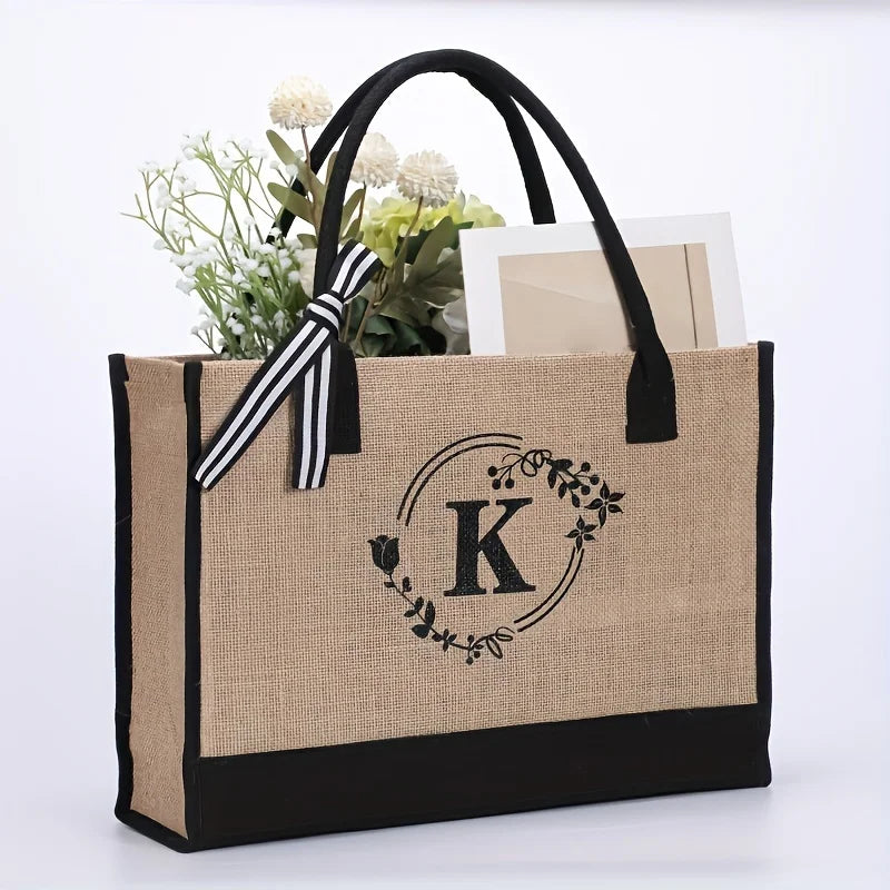 Sac de Plage Personnalisé en Toile de Jute pour Femmes
