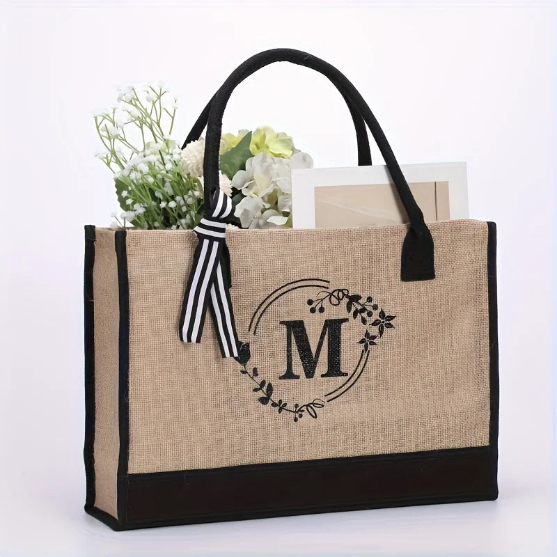 Sac de Plage Personnalisé en Toile de Jute pour Femmes