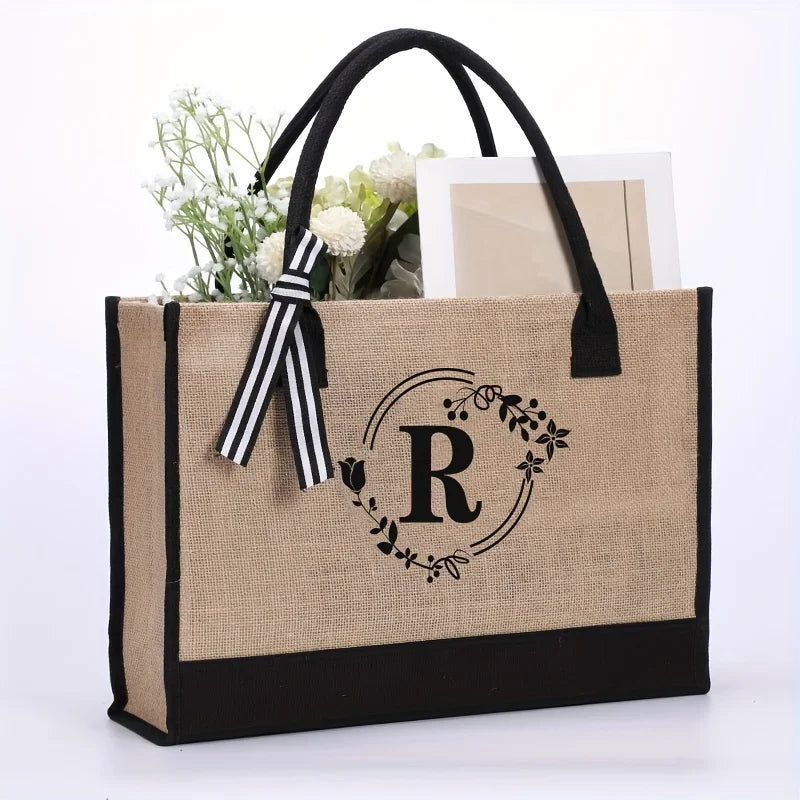 Sac de Plage Personnalisé en Toile de Jute pour Femmes