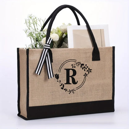 Sac de Plage Personnalisé en Toile de Jute pour Femmes