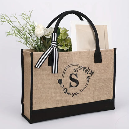 Sac de Plage Personnalisé en Toile de Jute pour Femmes