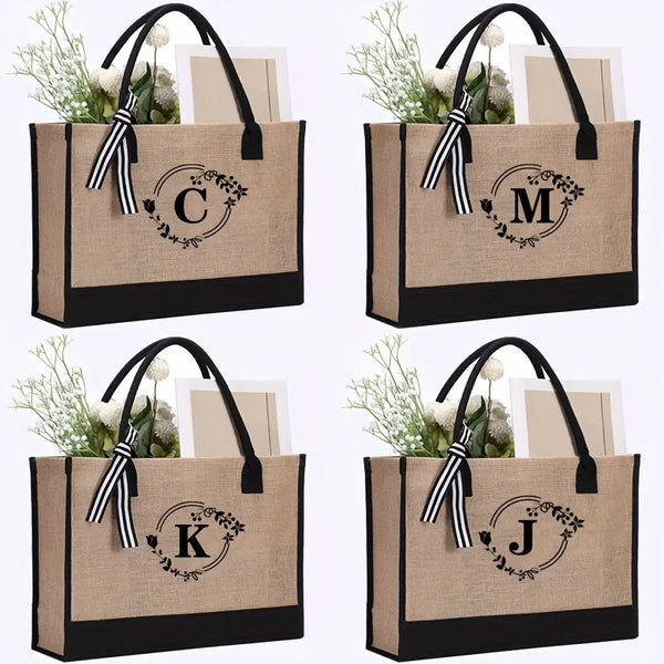 Sac de Plage Personnalisé en Toile de Jute pour Femmes