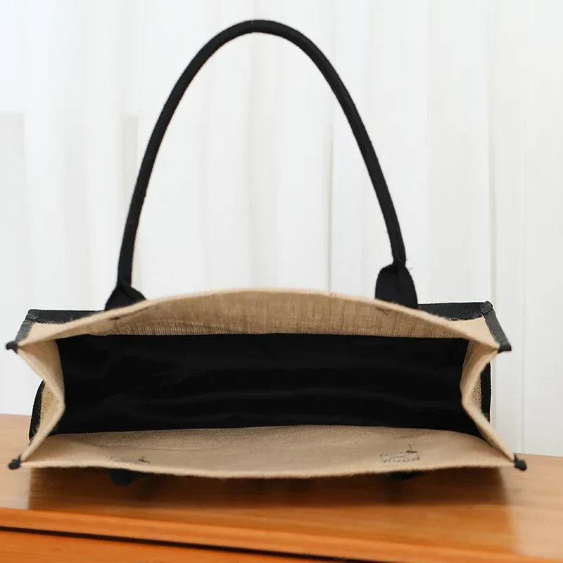 Sac de Plage Personnalisé en Toile de Jute pour Femmes