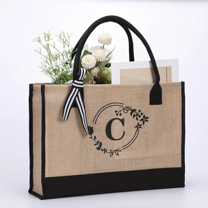Sac de Plage Personnalisé en Toile de Jute pour Femmes