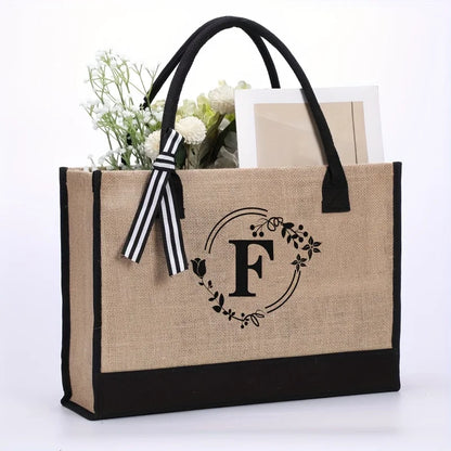 Sac de Plage Personnalisé en Toile de Jute pour Femmes