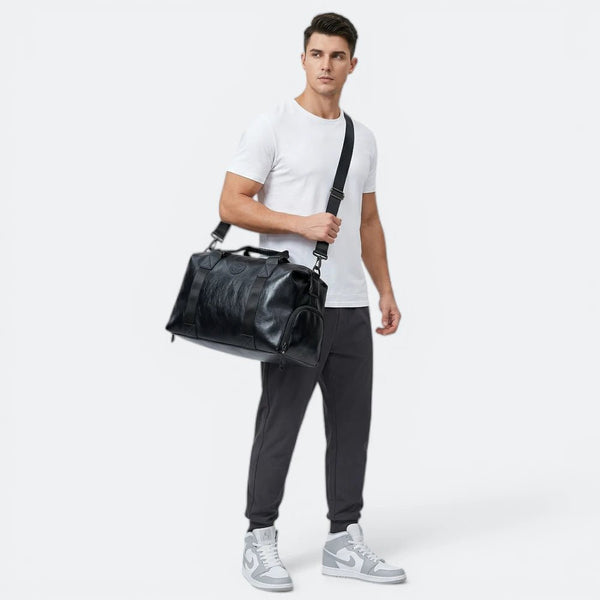 Sac de Sport Homme Cuir Noir Noir - | AïtaVia