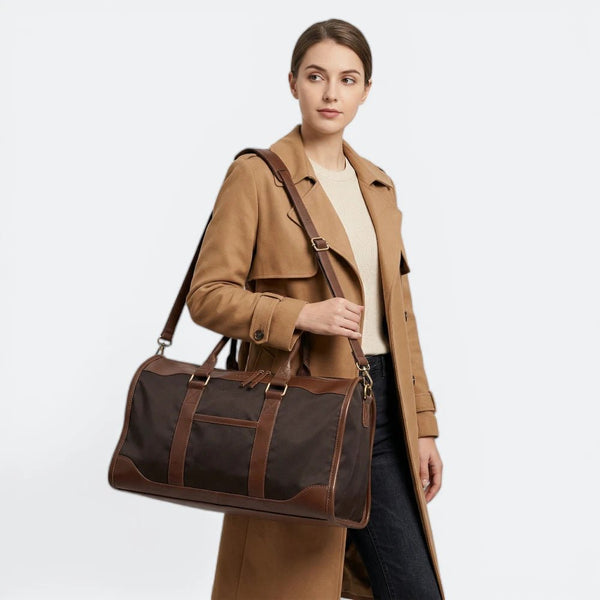 Sac de Voyage Cuir Femme Luxe Brun Patiné - | AïtaVia