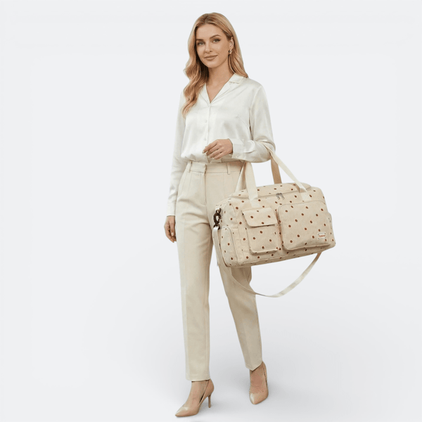 Sac de Voyage en Velours Côtelé Fraises Lavande - | AïtaVia