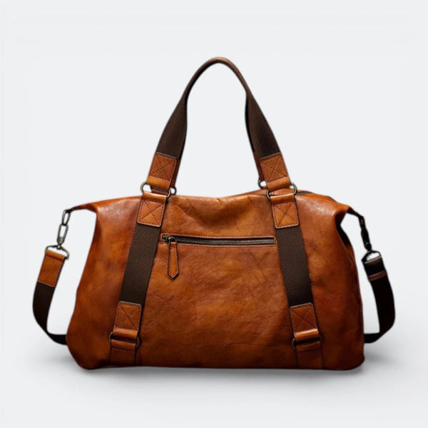 Sac de Voyage Homme Cuir Marron Orange Brûlé - | AïtaVia