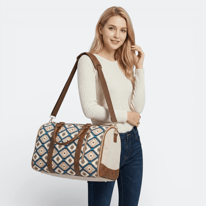 Sac de Voyage Pliable Extensible Diamants Turquoise - | AïtaVia