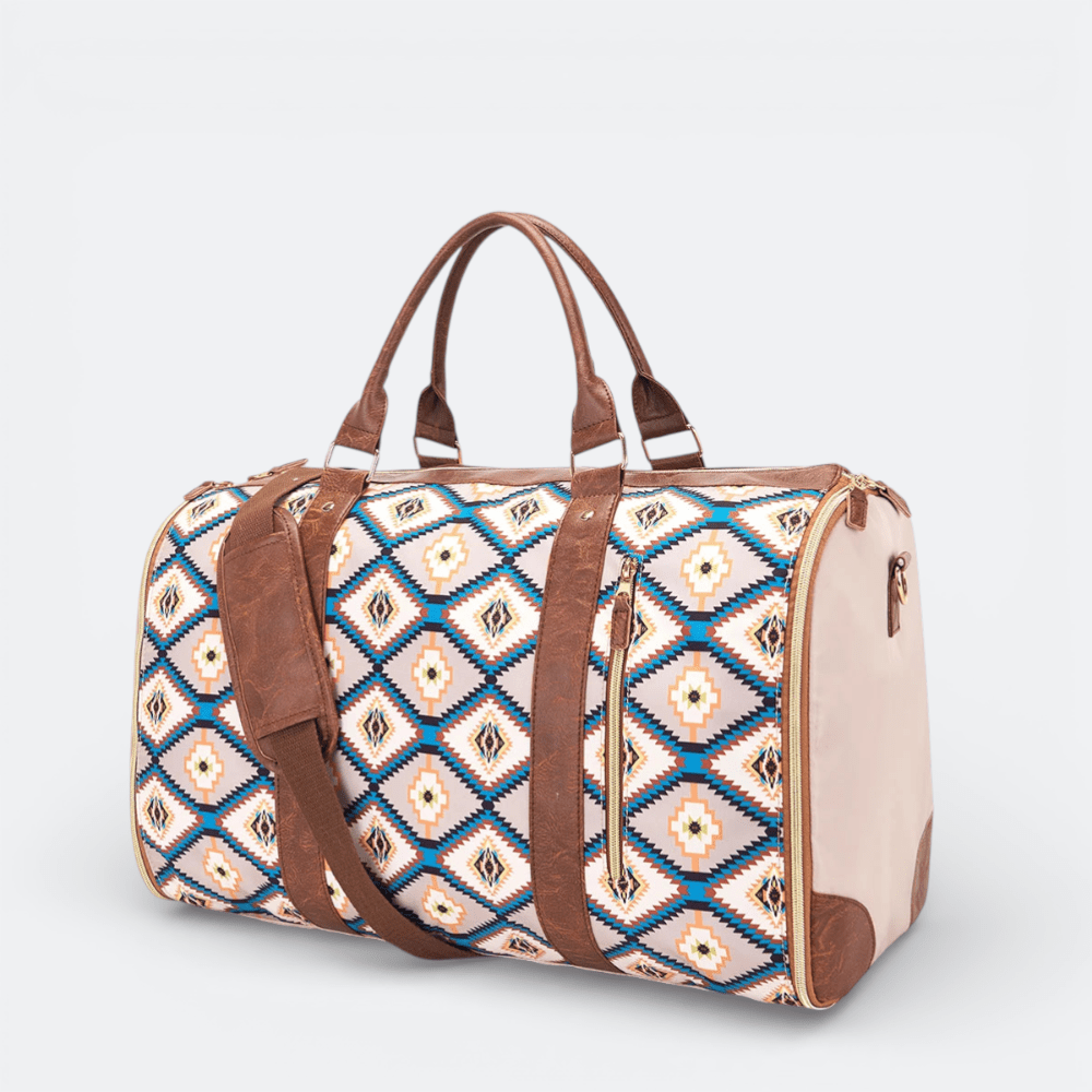 Sac de Voyage Pliable Extensible Diamants Turquoise - | AïtaVia