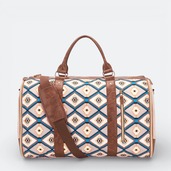 Sac de Voyage Pliable Extensible Losanges Crème - | AïtaVia