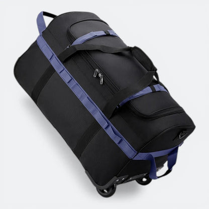 Sac de Voyage Polochon à Roulettes Noir & Bleu Gris - | AïtaVia