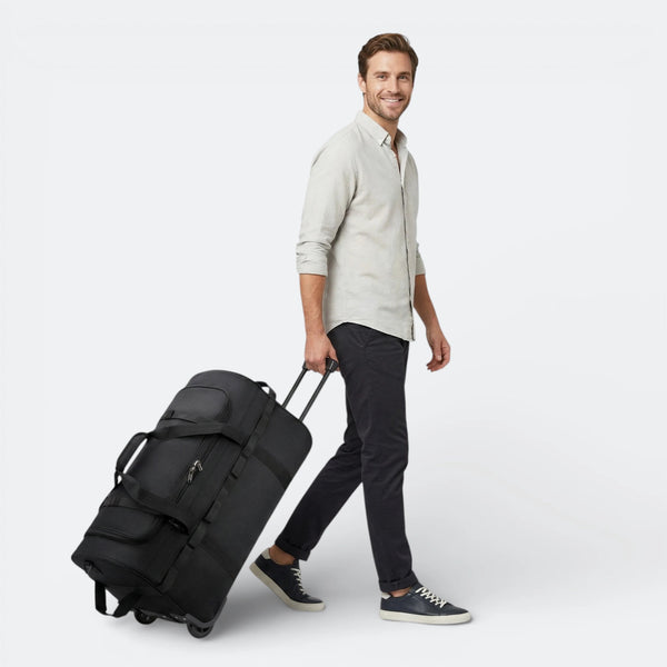 Sac de Voyage Polochon à Roulettes Noir & Bleu Gris - | AïtaVia