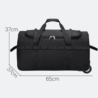 Sac de Voyage Polochon à Roulettes Noir & Bleu Gris - | AïtaVia